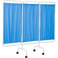 R&B Wire Products R&B Wire 3 Panel Mobile Medical Privacy Screen, 81inW x 69inH, Blue Vinyl Panels PSS-3CUS/B